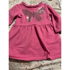 Carters Pink Butterfly Long Sleeve Dress